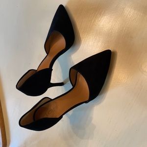 Black suede heels from J Crew